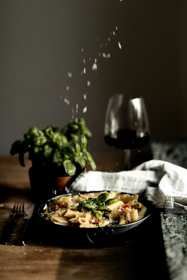 The dish on a laid table